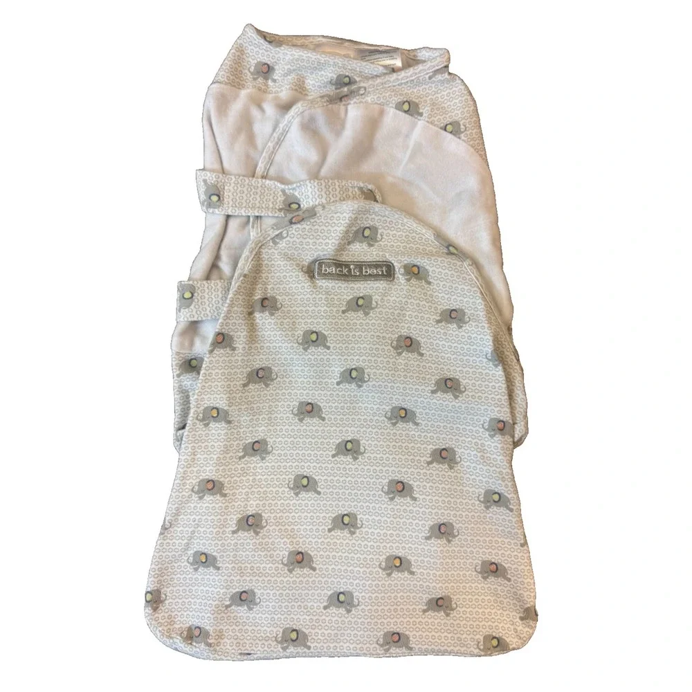 Halo‎ Swaddle Sure Small 13-16 Pounds Cotton Sleep Sack Baby Boy Girl Elephants